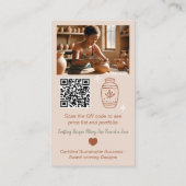 Boho Artisan Pottery Maker Crafts foto qr code Visitekaartje (Achterkant)