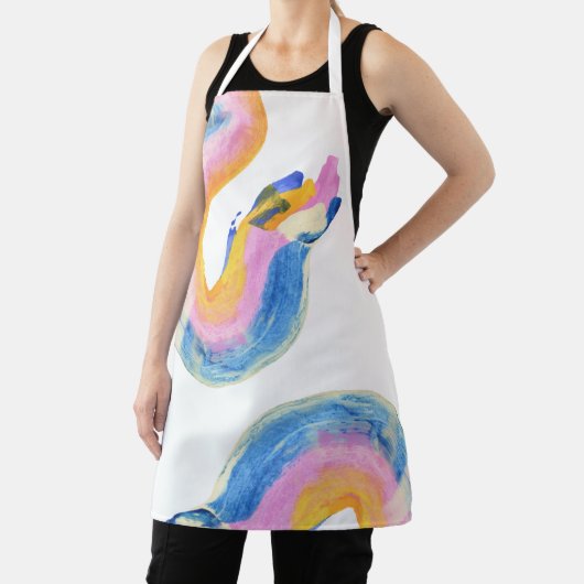 Boho Artistic Abstract Paint Strokes Schort (Insitu)