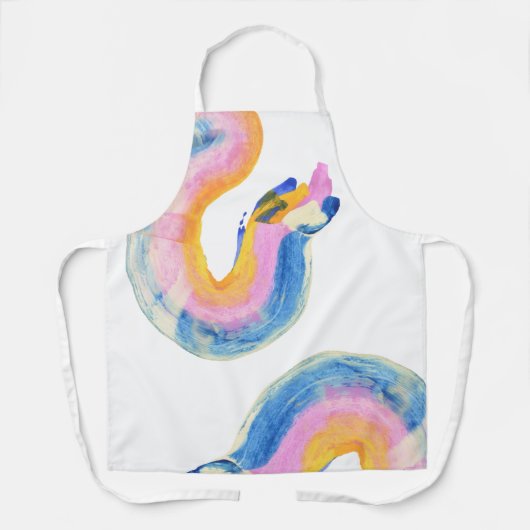 Boho Artistic Abstract Paint Strokes Schort (Voorkant)