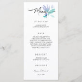 Boho Artistic Blue Floral Garden Waterverf Menu (Voorkant)