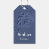 Boho Artistic Blue Flowers Cadeaulabel (Voorkant)