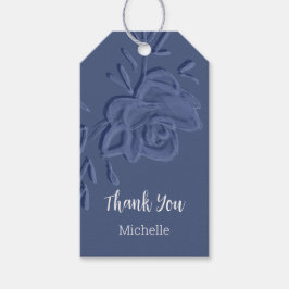 Boho  Artistic Blue Flowers Cadeaulabel