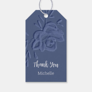 Boho Artistic Blue Flowers Cadeaulabel
