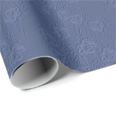 Boho Artistic Blue Flowers Cadeaupapier (Rol Hoek)