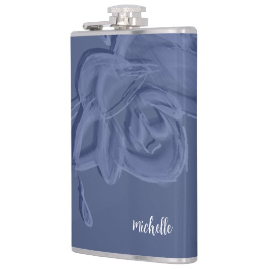 Boho Artistic Blue Flowers Heupfles (Links)