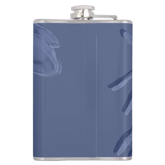 Boho Artistic Blue Flowers Heupfles (Achterkant)