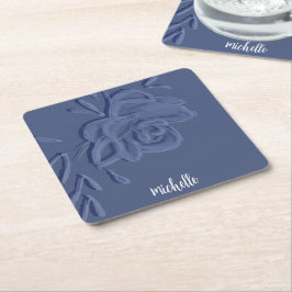Boho  Artistic Blue Flowers Kartonnen Onderzetters