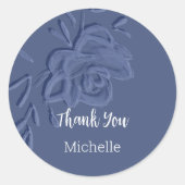 Boho  Artistic Blue Flowers Ronde Sticker (Voorkant)