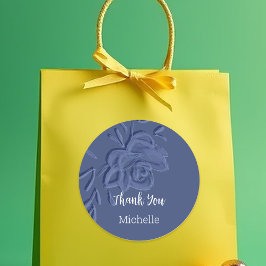 Boho  Artistic Blue Flowers Ronde Sticker