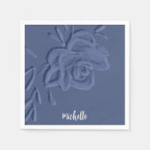 Boho  Artistic Blue Flowers Servet (Voorkant)