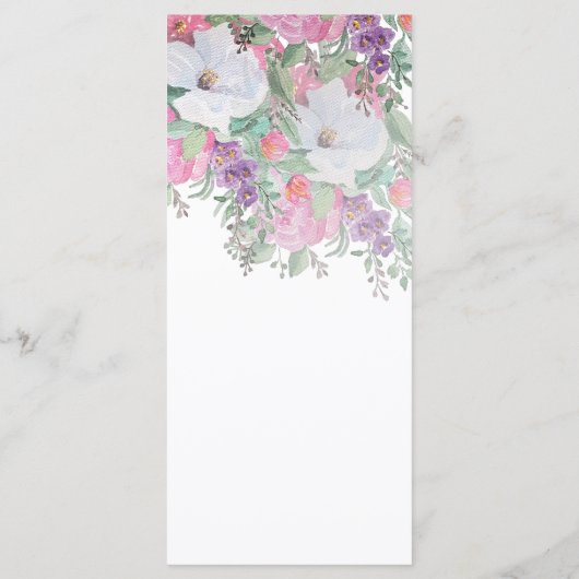 Boho Artistic Fairy Floral Garden Waterverf Menu (Achterkant)