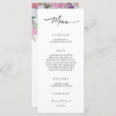 Boho Artistic Fairy Floral Garden Waterverf Menu (Voorkant / Achterkant)