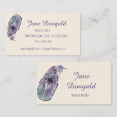 Boho Artistic Feather Pen Black Classic Notaris Visitekaartje (Voorkant / Achterkant)