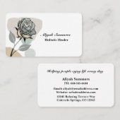 Boho Artistic Rose Meditative Business Card Visitekaartje (Voorkant / Achterkant)