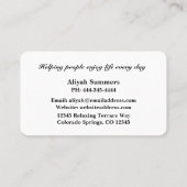 Boho Artistic Rose Meditative Business Card Visitekaartje (Achterkant)