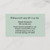 Boho Artistic Rose Meditative Business Card Visitekaartje (Achterkant)