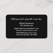 Boho Artistic Rose Meditative Business Card Visitekaartje (Achterkant)