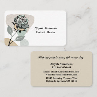 Boho Artistic Rose Meditative Business Card Visitekaartje