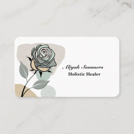 Boho Artistic Rose Meditative Business Card Visitekaartje (Voorkant)