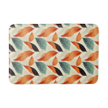 Boho artistieke oranje blauwe bladeren