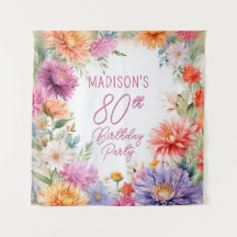 Boho Aster Bloemen Bloem 80ste Verjaardagsfeestje