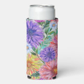 Boho Aster Bloemen Bloementuin Feestje Seltzer Blikjeskoeler (Seltzer Voorkant)