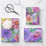 Boho Aster Bloemen Bloemstuk Inpakpapier Vel<br><div class="desc">Verpak je cadeaus met stijlvolle flair met dit elegante watercolor bloemen inpakpapier met een weelderige opstelling van kleurrijke bloesems. Zachte, geschilderde bloemen in tinten roze, paars, koraal en goudgeel creëren een mooi tuin-geïnspireerd ontwerp dat zowel vrolijk als verfijnd aanvoelt. De vloeiende botanische compositie voegt een frisse, artistieke touch toe die...</div>