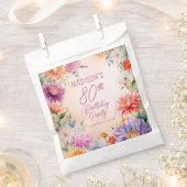 Boho Aster Flowers Floral 80th Birthday Party Bedankzakje (Geknipt)