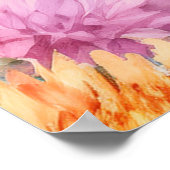 Boho Aster Flowers Floral 80th Birthday Party Poster (Hoek)