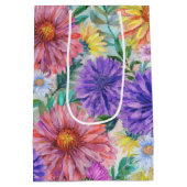 Boho Aster Flowers Floral Medium Cadeauzakje (Achterkant)