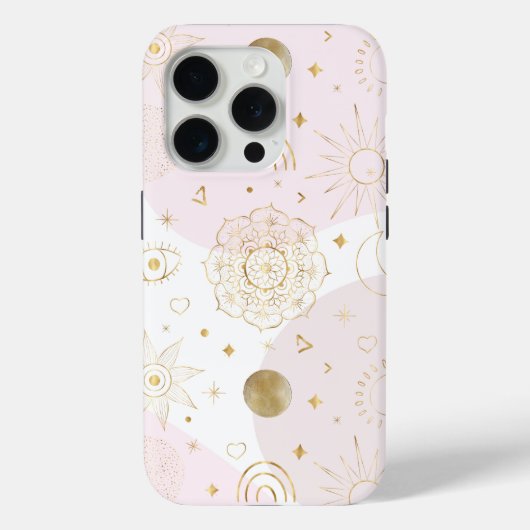 Boho Astrologie Goud Hemelpatroon Case-Mate iPhone Case (Achterkant)