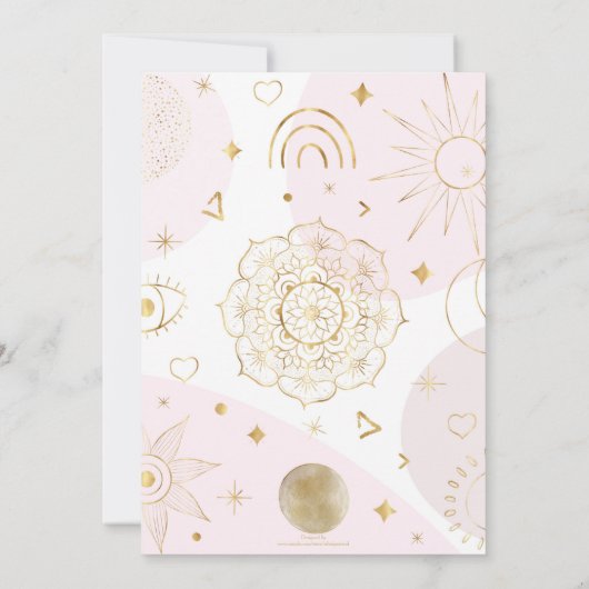 Boho Astrologie Gouden Hemels Patroon Kaart (Achterkant)