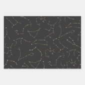 Boho Astrology Constellations and Stars Black Gold Inpakpapier Vel (Voorkant 3)