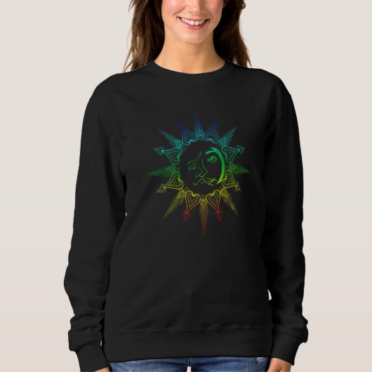 Boho Astronomy Sun Moon Celestial Body Colorful As Trui (Voorkant)
