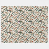 Boho Authentic Tribal Bold Etnische veren pijlen Fleece Deken (Voorkant (Horizontaal))