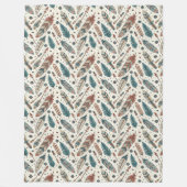 Boho Authentic Tribal Native Etnische Veren Pijl Fleece Deken (Voorkant)