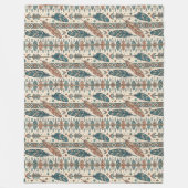 Boho Authentic Tribal Native Etnische Veren Pijl Fleece Deken (Voorkant)