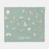 Boho Autumn Baby Shower Fleece Blanket Deken (Voorkant (Horizontaal))