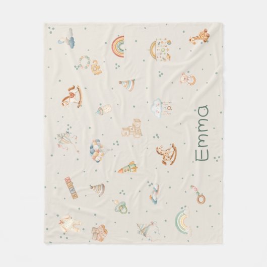 Boho Autumn Baby shower Fleece Deken (Voorkant)