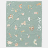 Boho Autumn Baby shower Fleece Deken (Voorkant)