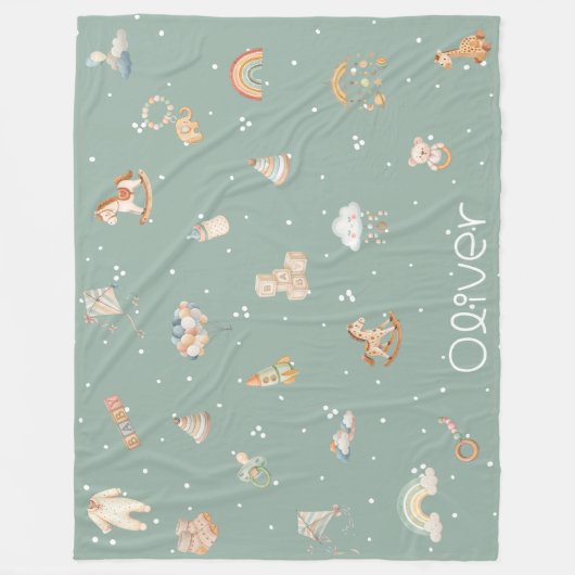 Boho Autumn Baby shower Fleece Deken (Voorkant)