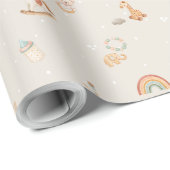 Boho Autumn Baby shower gepersonaliseerd Cadeaupapier (Rol Hoek)