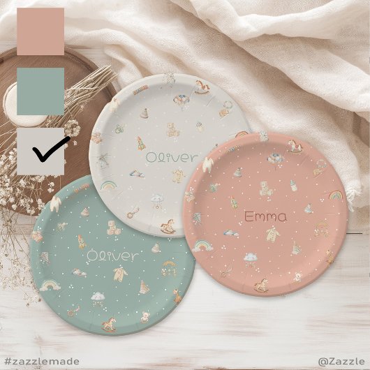 Boho Autumn Baby shower gepersonaliseerd Papieren Bordje