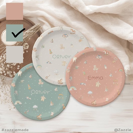 Boho Autumn Baby shower gepersonaliseerd Papieren Bordje