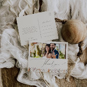 Boho Autumn | Beige horizontale foto dank u Briefkaart