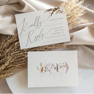 Boho Autumn   Beige Horizontale Menukeuze RSVP