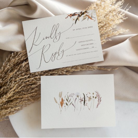 Boho Autumn | Beige Horizontale Menukeuze RSVP