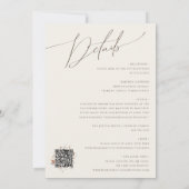 Boho Autumn | Beige QR-code alles in één bruiloft Kaart (Achterkant)