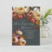 Boho Autumn Bloemen Thanksgiving Kaart (Staand voorkant)