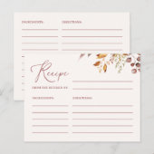 Boho Autumn Bohemian Recipe Kaart voor de bruid (Voorkant / Achterkant)
